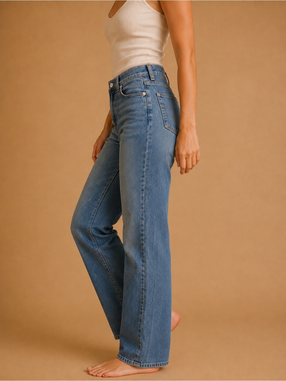 Madewell ’90s Modern Straight High Waist Medium Blue Wash Denim Jeans 25 NWT - Picture 2 of 11